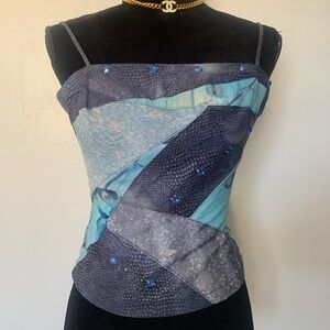 Cache Blue and Gray Camisole Top